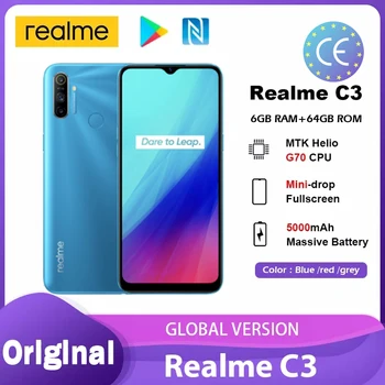 

Realme C3 Global Version Smartphone 3GB 64GB 5000mAh Helio G70 Processor 12MP AI Dual Camera Fullscreen NFC Android phones