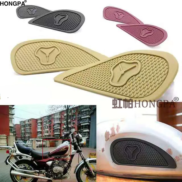 Мотоцикл Кафе Racer газовый топливный бак резиновый ретро-наклейки накладка протектор оболочка колено Ручка протектор Универсальный бак накладка