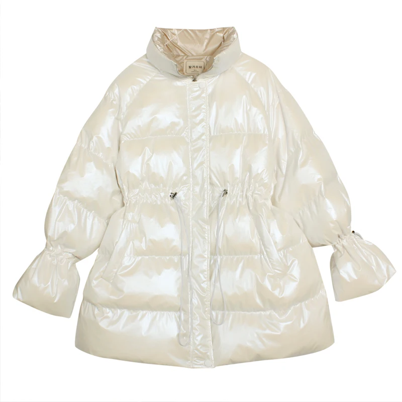 

Cotton Parkas Women's Outwear Korean Style Autumn Winter Oversized Coats Bright Glossy Jacket 2020 New Women's Clothing