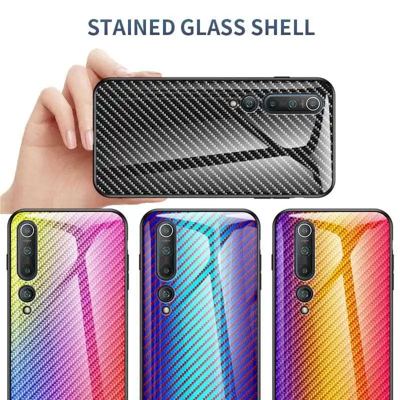 

KatyChoi Fiber Pattern Glass Case For Xiaomi Mi 10 9 Pro 9 8 SE 9T 8 Lite 8x 8 Youth Phone Case Cover
