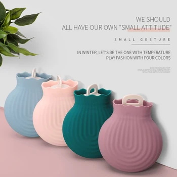 

Silicone hot water bottle water injection hand warmer hot compress Household Safety Explosion-proof Hot Water Bottle