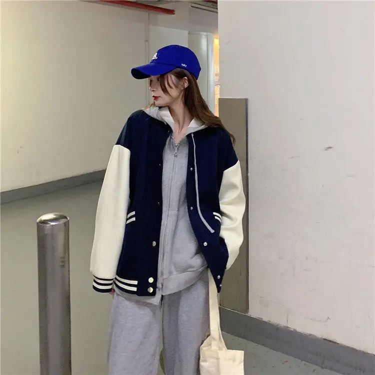 Uniforme de Beisebol Jaquetas Femininas Primavera Jaqueta Manga Longa Básicas Bombardeiro Cabolsa Fino Feminino Selvagem Cardigan 2021 8 Cheap Jaquetas básicas