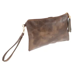 Sac enveloppe à la mode, sacoche de rangement à pompon cousu 