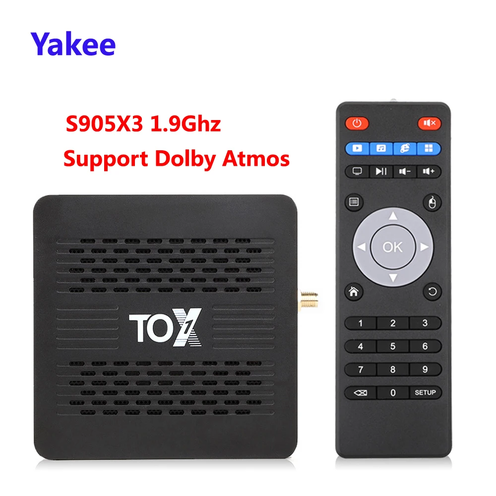 2020 TOX1 Amlogic S905X3 Android 9,0 TV Box 4GB RAM 32GB ROM 2,4G 5G WiFi Bluetooth 1000M 4K HD Set top caja de medios para Dolby