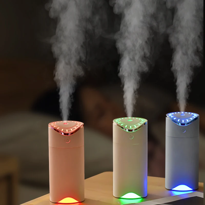 

Portable Mini Humidifier 260ml Heavy Mist Silent Ultrasonic USB Aroma Essential Oil Diffuser For Office Car With Rianbow Light