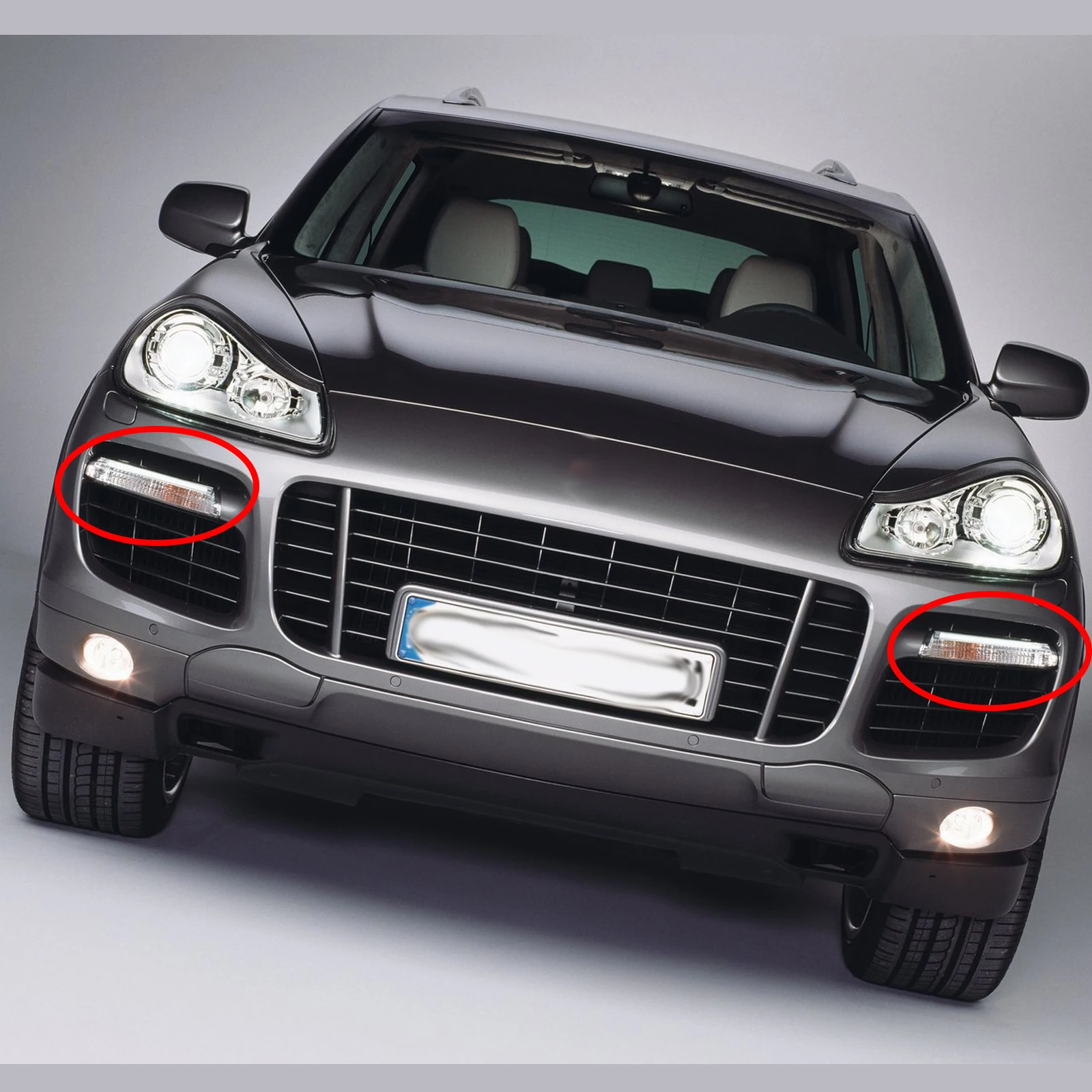 2 шт. DRL Противотуманные дальнего света светильник для Porsche Cayenne GTS Turbo 2008 2009 2010|Фара