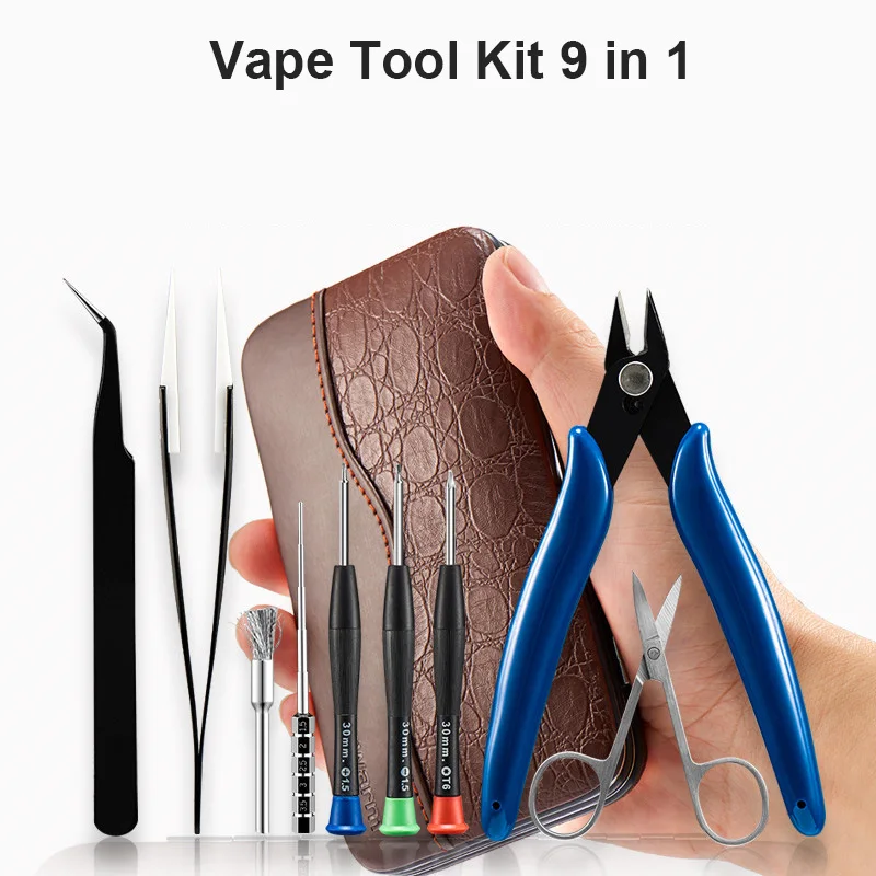 

Screwdriver Pointed scorpion Pliers Ceramic tweezers 9 in 1 tool kit DIY tool 9 set electronic cigarette DIY wire accessories