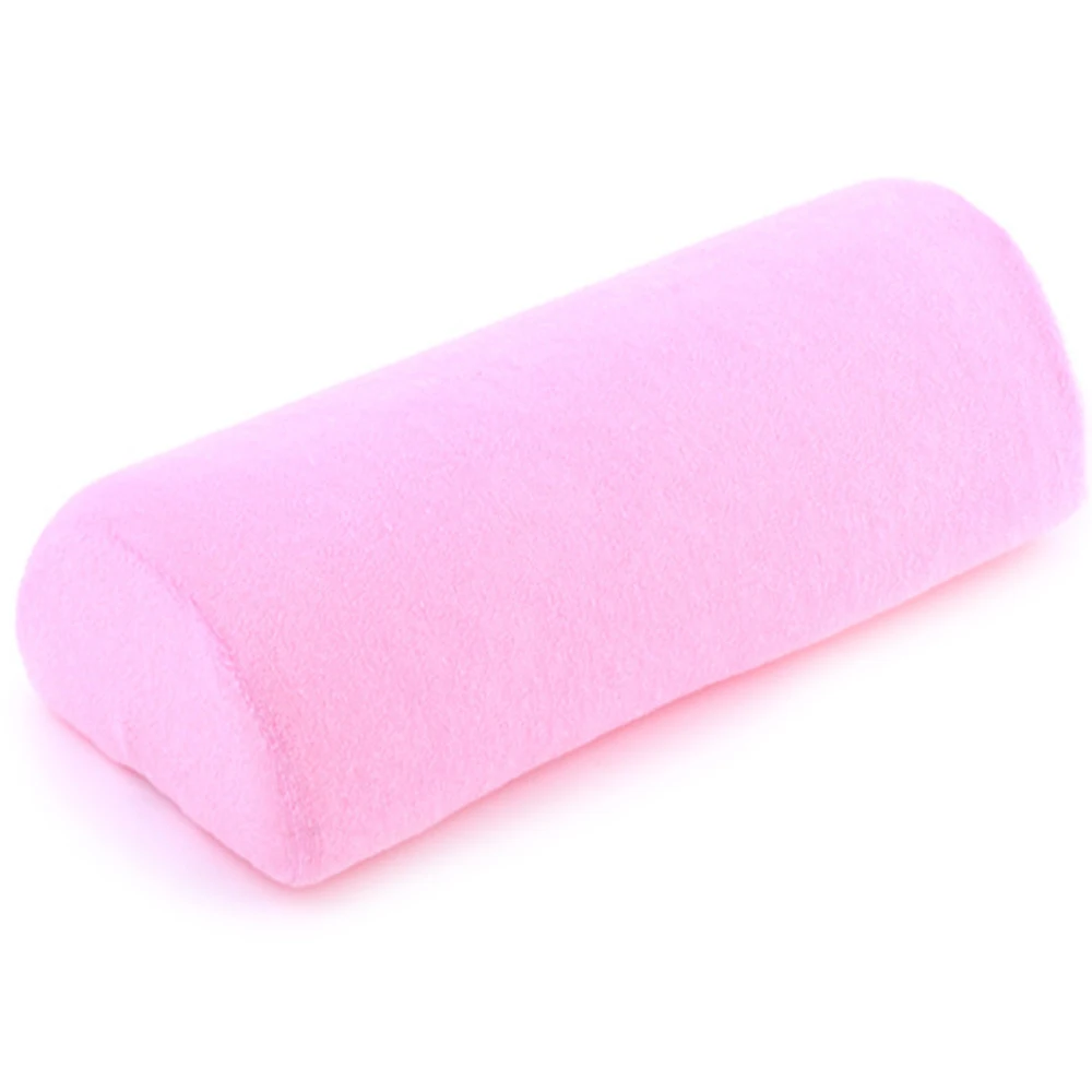 

1Pc Soft Column Pink Color Nail Art UV Gel Polish Manicure Care Salon Half Hand Cushion Rest Pillow Tool