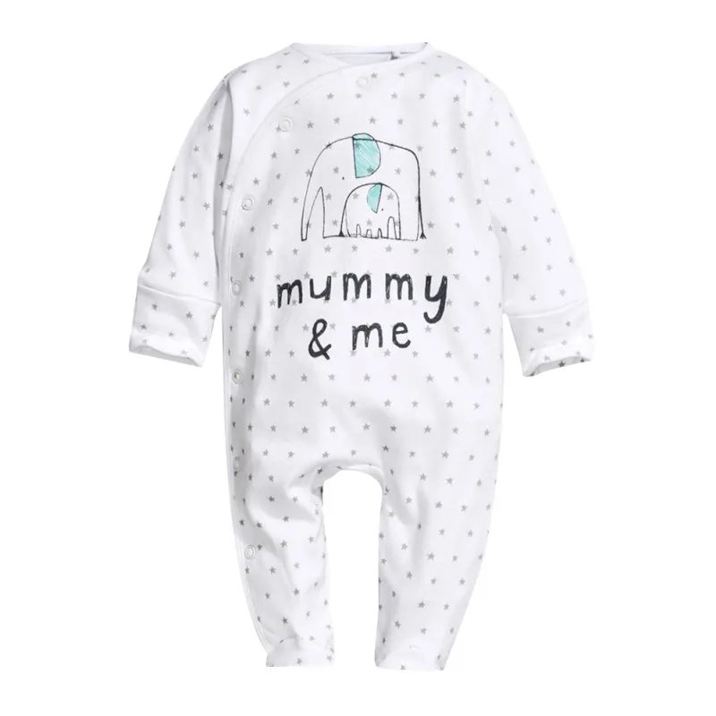 

Newborn Boy Girl Baby Clothes Full Sleeve Cotton Infant Baby Clothing Romper Cartoon Printed Letters Mom Dad Costume Clothes