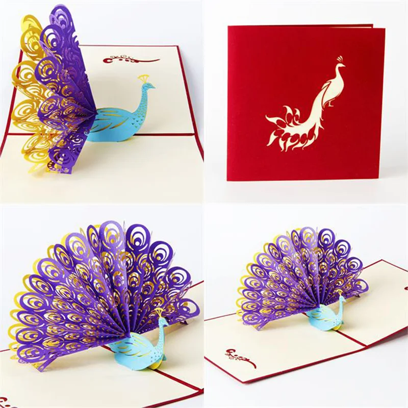  3D Pop Up Greeting Card Birthday Shape Anniversary Beauty Invitations New - 4000434527133