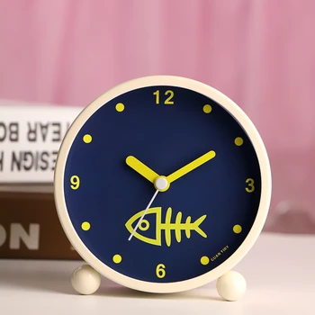 

Vintage Luminous Art Metal Round Alarm Clock Minimalist Creative Snooze Silent Alarm Clock Cute Student Home Decoration MM60NZ