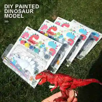 

DIY Painted Dinosaur Model Hand Painted Graffiti Tyrannosaurus Lion Animal Model Toy Children Educational Toy DIY Dinosaur Model