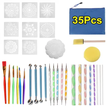 

35Pcs/Set Dotting-Tools-Set Painting-Pen Mandala Dotting Tools Rock Painting Kits Dot Art Pen Paint Stencil