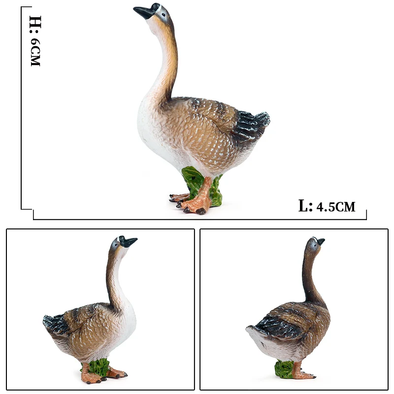 Oenux моделирование милой птицы фермы животных модель утка гусиная курица, петух коровья свинья миниатюрные Фигурки Игрушка, новогодний подарок для детей