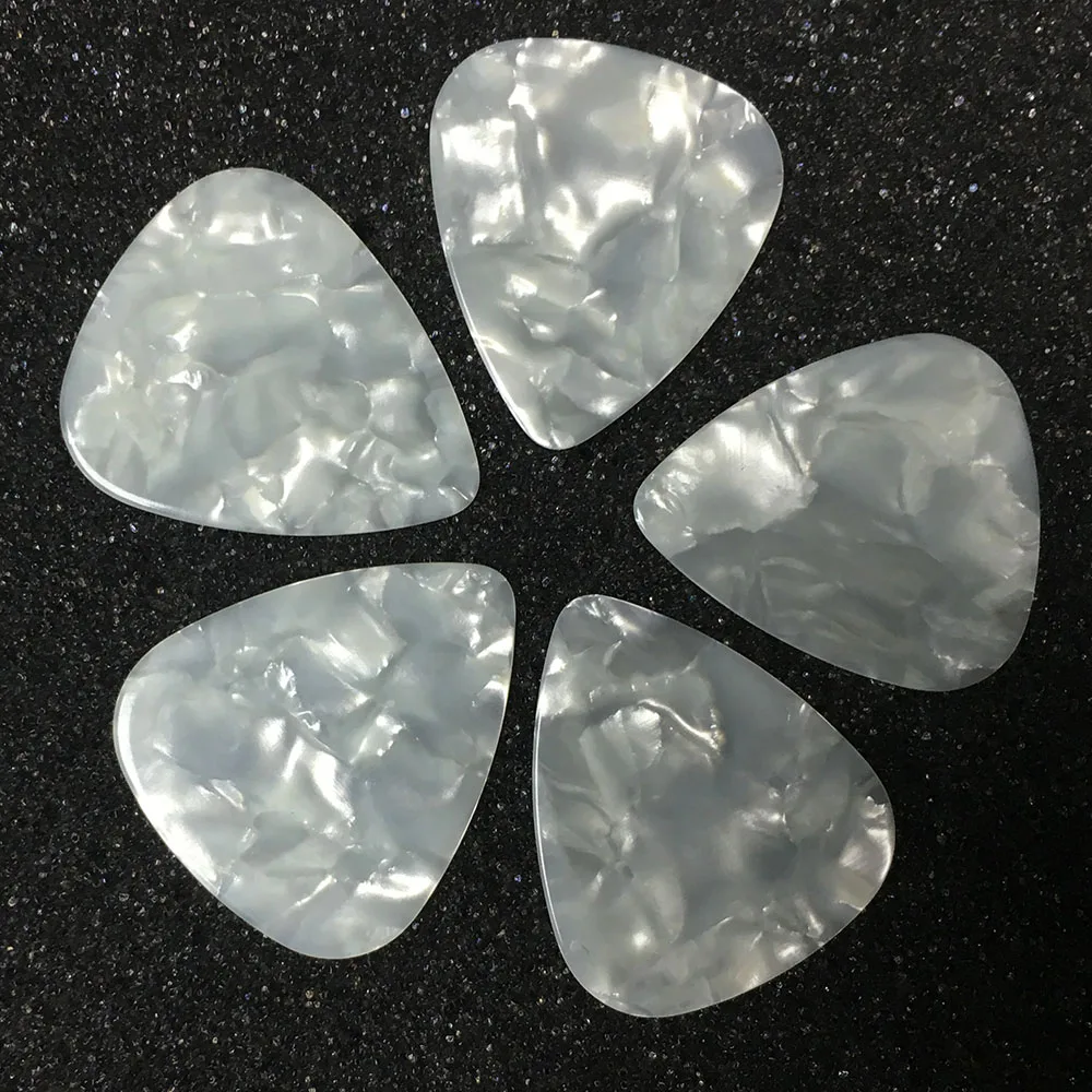 Lots of 500pcs White Pearl Celluloid Guitar Picks Plectrums 0.46mm / 0.71mm / 0.96mm 1.5mm