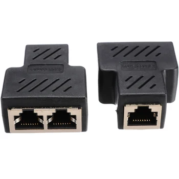 

1Pair RJ45 Adapter Splitter 1 to 2 Female Ethernet Coupler Port Connector RJ45 LAN Ethernet Network Extender Connection