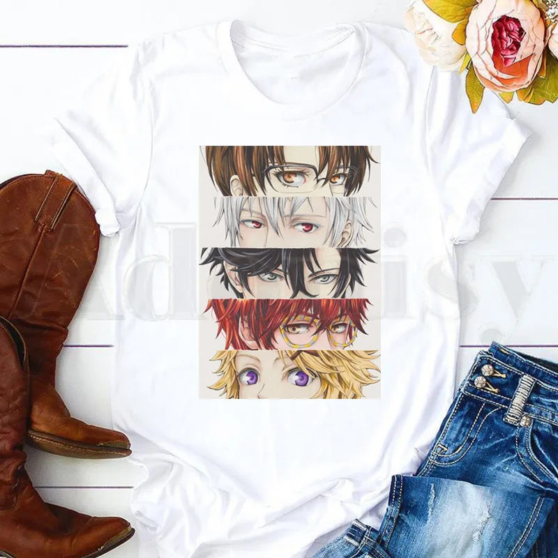 

Mystic Messenger Seven Zero Seven 707 MM BG Otome T Shirts Women's T-shirt Short Sleeve Female Tops Tees Harajuku Vogue Vintage