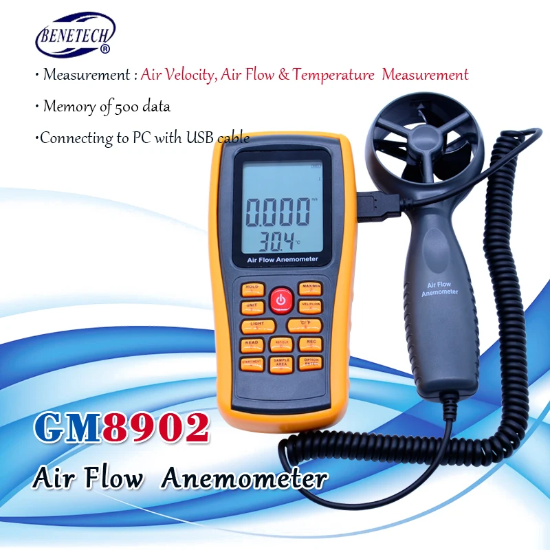 Цифровой анемометр BENETECH GM8902 0 45 м/с измеритель скорости ветра температуры воздуха