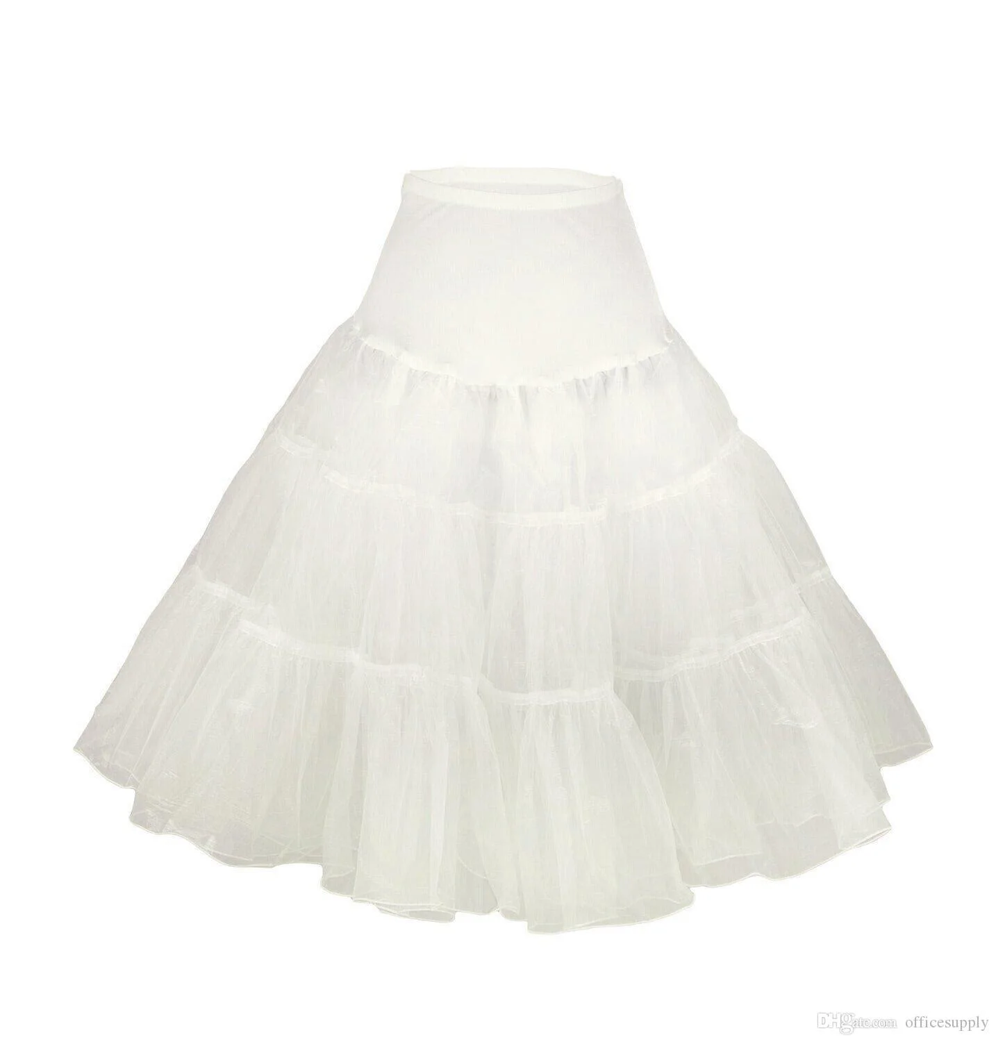 Короткая фатиновая Нижняя юбка в стиле ретро для девочек 24-26, 50 s, пышные юбки, свадебные платья для невесты, без обруч, кринолин, летнее платье-пачка в стиле рокабилли - Цвет: Белый