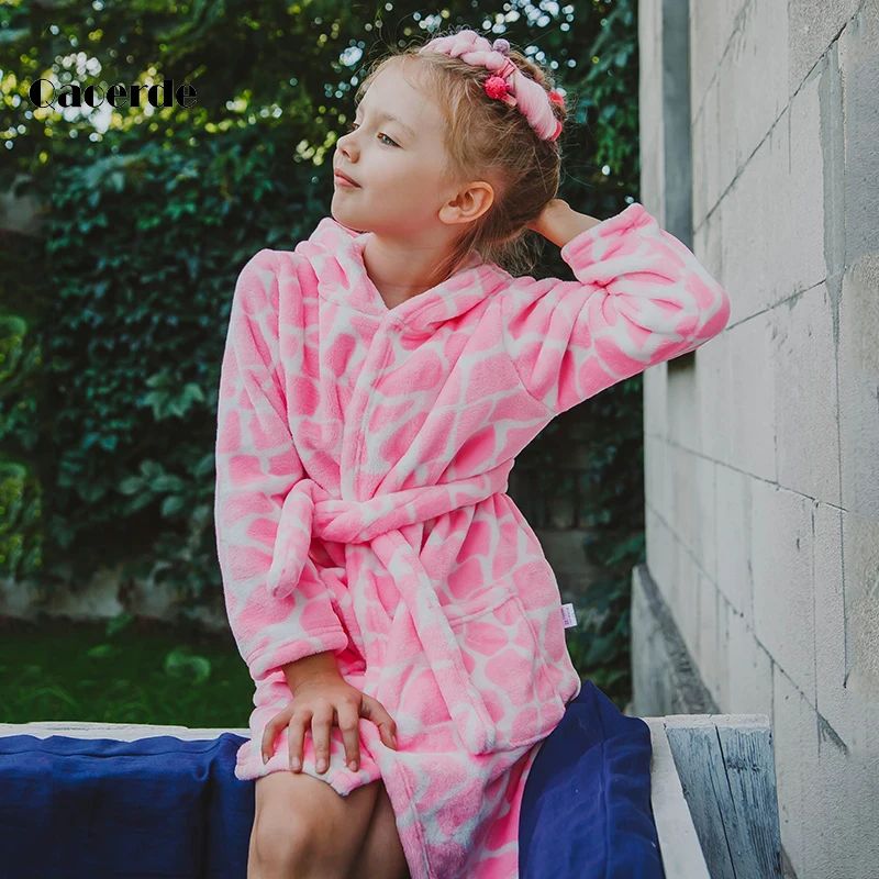 Cartoon Children's Bathrobe Spring Autumn Kids Sleepwear Lovely Long Sleeve Girls and Boys Bathrobe Children's Clothing 2-8 Year