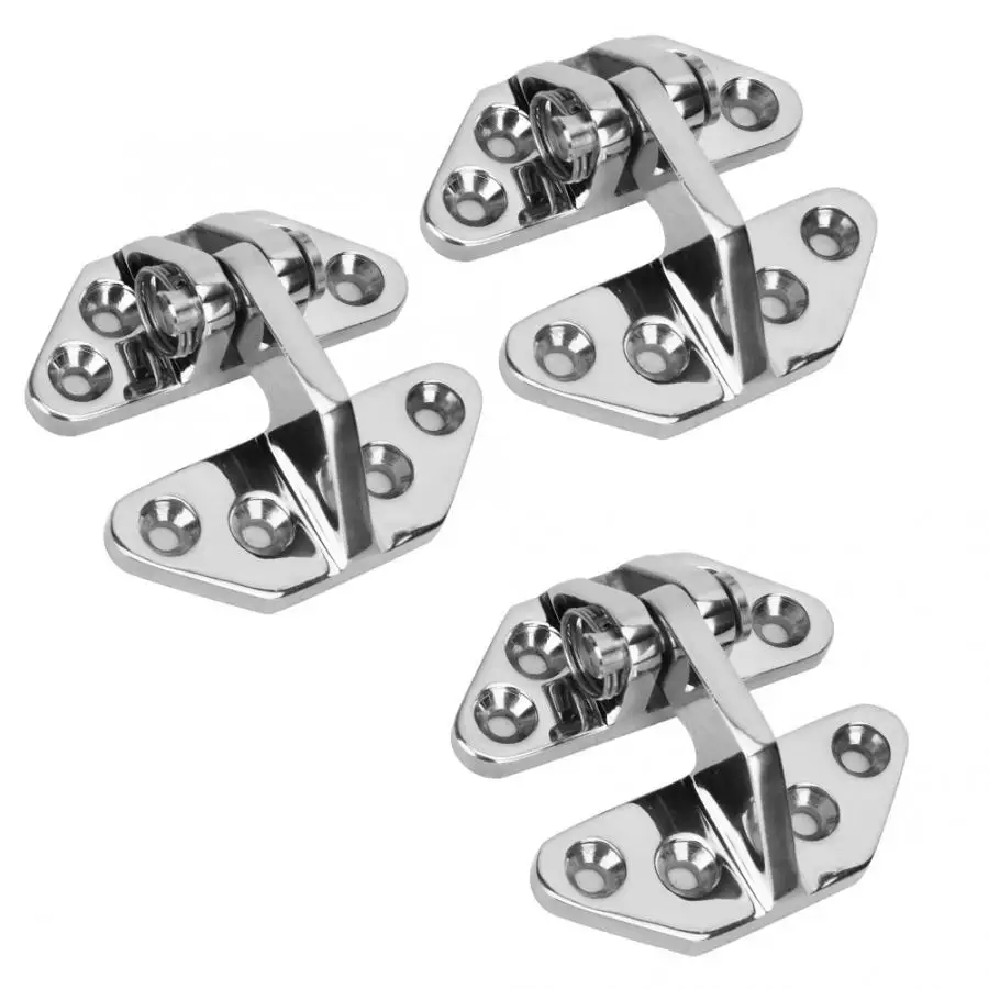 1Pcs/2Pcs 66x71x6mm Boat Hinge Stainless Steel Shaped Strap Furniture Door Window Cabinet Hinge Yacht Accessory