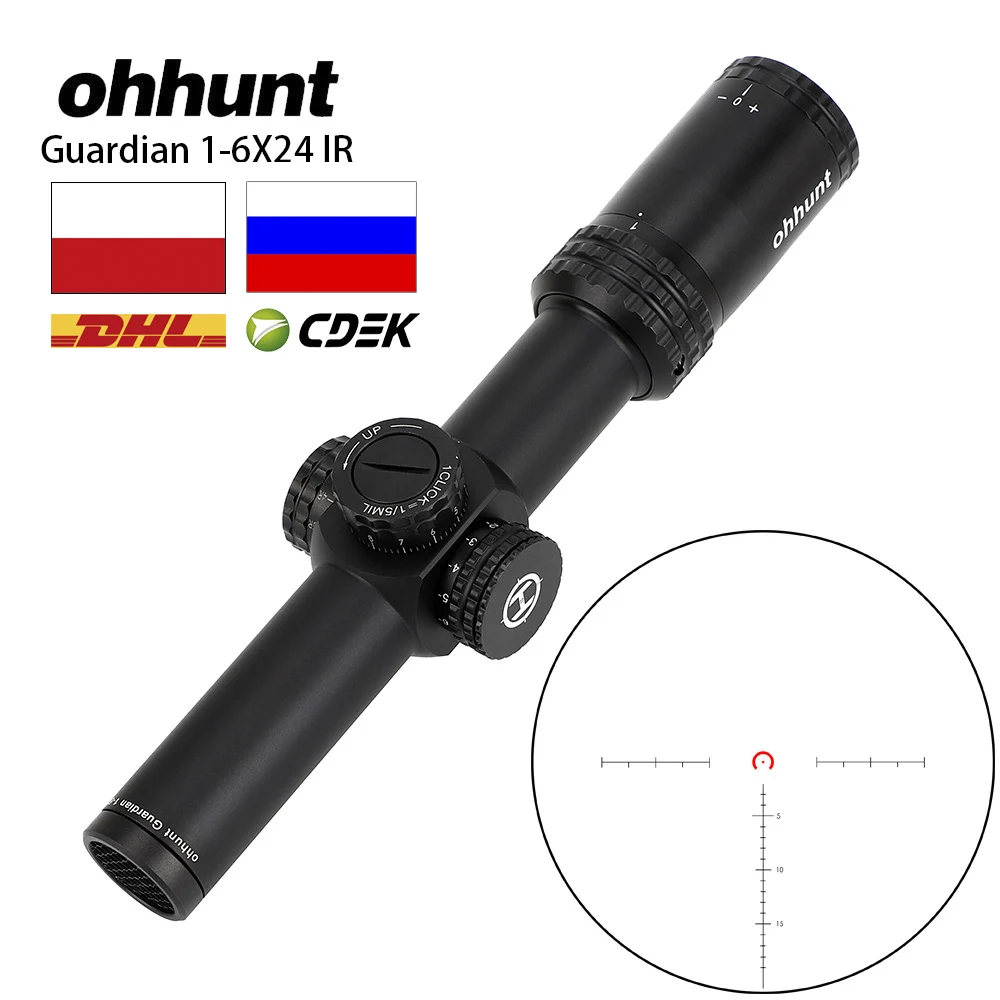 Ohhunt Guardian 1 6x24 ИК охотничий Оптический Компактный прицел с гравировкой стекла