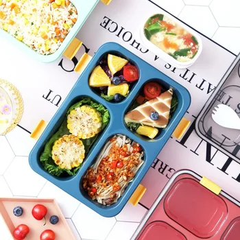 

1pc Compartment Lunch Box Practical Convenient Durable Bento Box Lunchbox Meal Container for Officer Students Workers
