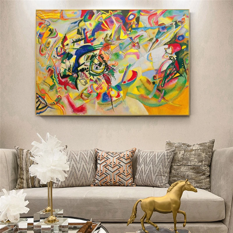 Wassily Kandinsky Composition VII 1913 Abstract Wall Art Canvas Paintings Modern Posters And Prints Pop Art|Рисование и