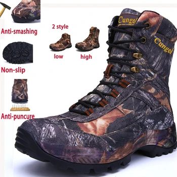 

Chiang Men High-top Military Boots Camouflage Waterproof Brand Warm Hiking High-Quality Endurable Sneakers For Soldiers Wild