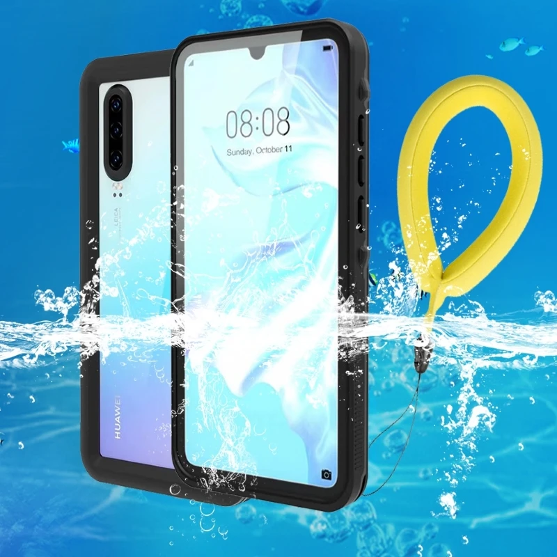 

P20 P30 P40 IP68 Diving Waterproof Phone Case for Huawei Mate 30 Pro 360 Degree Shockproof Anti-snow Protection Hard Frame Cover