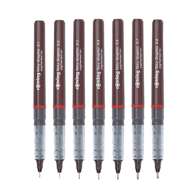 Germany Rotring Pigma Micron Fine Pens 0.1 0.2 0.3 0.4 0.5 0.7 0.8mm Smooth  Ink Drawing Pen Sketch Fine Liner Pens Art Supplies - AliExpress