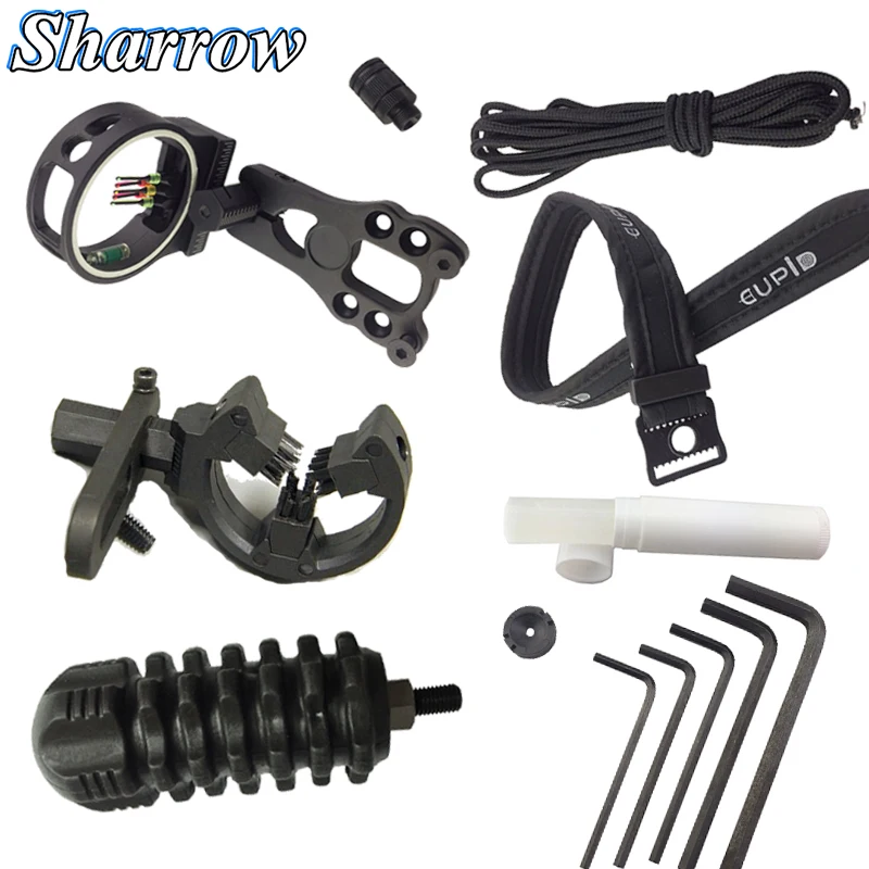 

Archery Upgrade Combo Bow Sight,Arrow Rest ,Stabilizer ,String Wax,Bow Sling,D Loop,Peep Sight Compound Bow Accessories Set