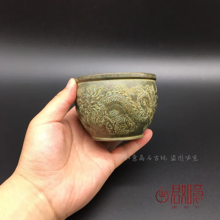 Archaize старый двойной дракон медный цилиндр домашнее украшение декоративное ремесло