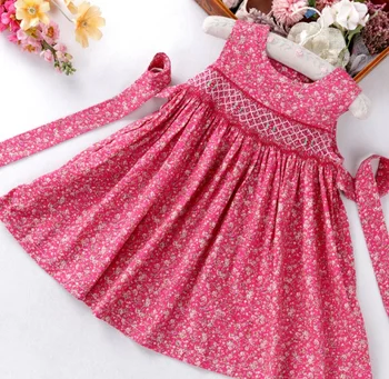 

Stylish pink sleeveless wholesale boutique party baby girl clothing dress