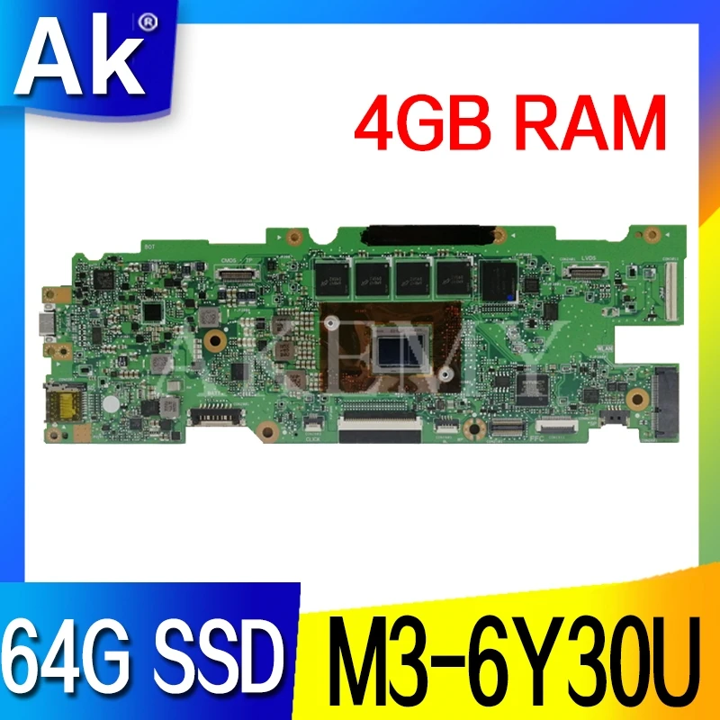 Akemy C302CA For ASUS Chromebook Flip C302C Laotop Mainboard Motherboard W/ M3-6Y30U 4GB RAM 64G SSD | Компьютеры и офис