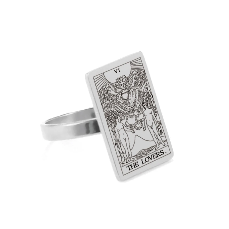 Dawapara Gold-Tone Tarot Card Stainless Steel Vintage Ring for Women - Major Arcana Inspired Jewelry