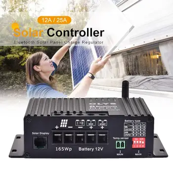 

12A/25A 12V MPPT Solar Charge Controller Bluetooth Solar Panel Charge Regulator Dual Battery Charging