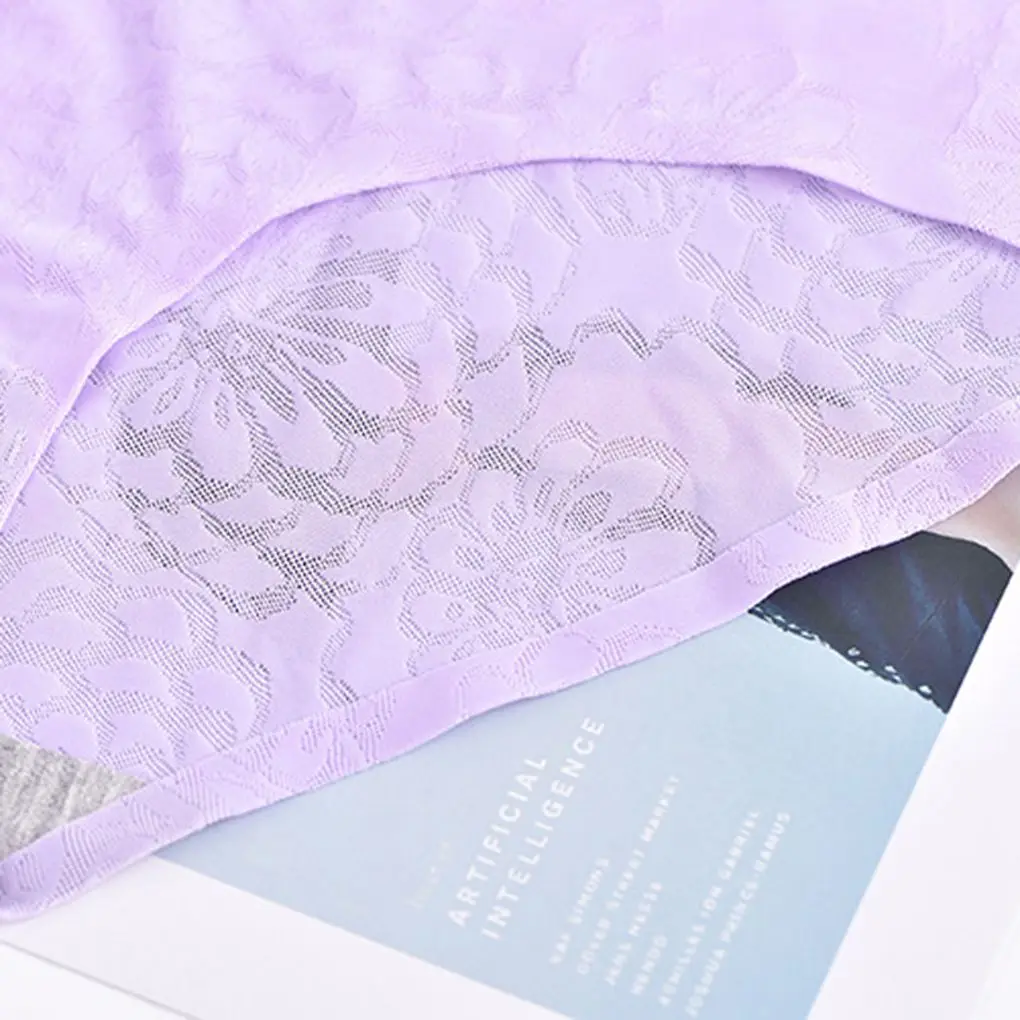 5PCS Ice Silk Girls Summer Soft Panties Women Invisible Seamless Breathable Briefs Underwear Briefs
