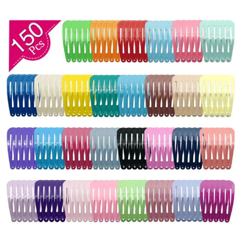 

2 Inch Snap Hair Clips Lovely Metal BB Hair Clip Barrettes for Girls Toddlers Kids Women Hair Accessories (150pcs)