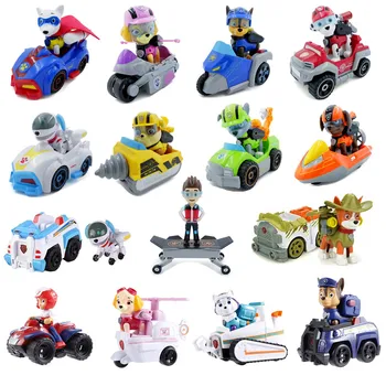 

Paw patrol deformation pull back music toy car PVC doll toy action character model Marshall chase toy children's holiday gift