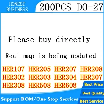 

200PCS Diode Rectifier Silicon Bridge Rectifier HER107 HER205 HER207 HER208 HER302 HER303 HER304 HER307 HER308 HER508 DO-27