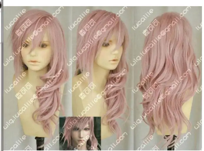 Парик новый Final Fantasy 13 молния serah длинный микс розовый косплей парик