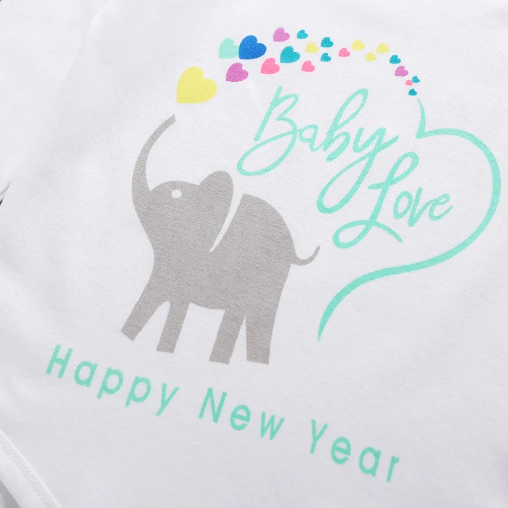 4 предмета, одежда на первый год, комбинезон для новорожденных мальчиков и девочек, милый топ с надписью «слон»+ штаны+ повязка на голову+ шапочка, одежда для малышей