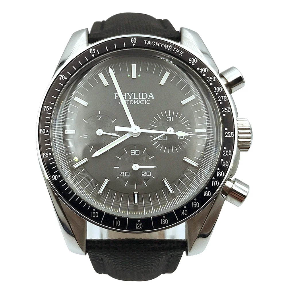 

40mm Men's Watch Black Dial With Date Automatic Movement Wristwatch Solid Stainless Steel