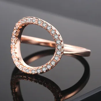 

Fashion 925 Sterling Silver Color Ring for Women Wedding Engagement Diamond Ring Jewelry Round Circle Finger Ring Birthday Gift