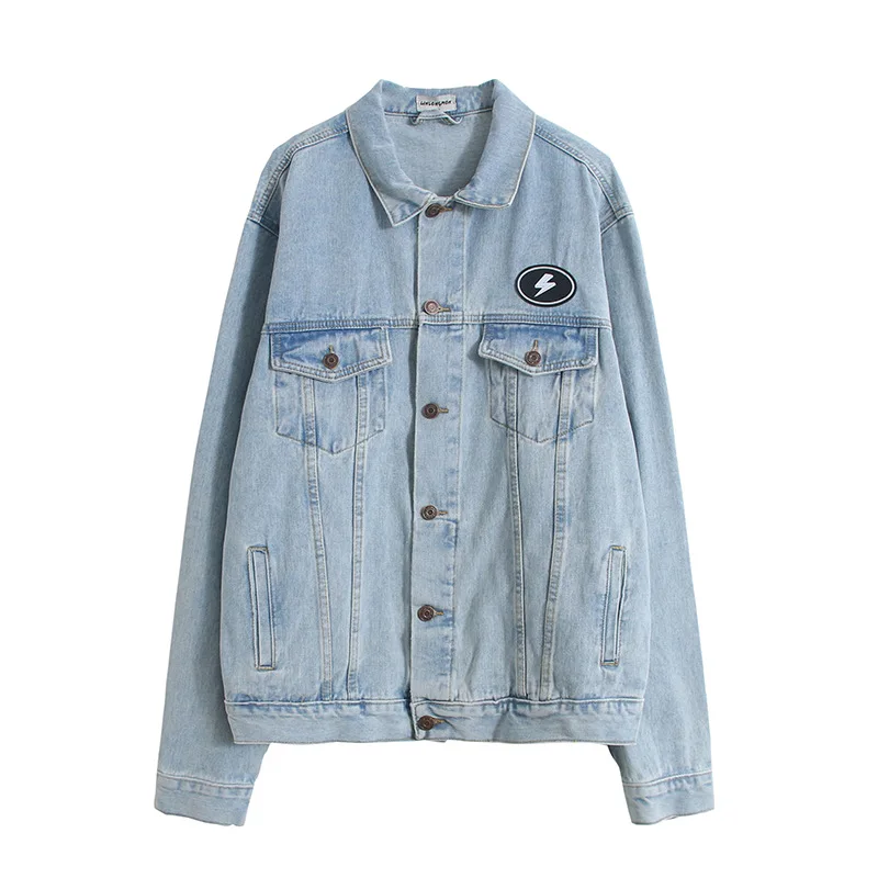 

19 Autumn New Style Yang Mi Celebrity Style Casual Washing Retro BF Style Loose-Fit Oversize Jeans Coat Women's Fashion