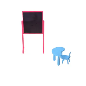 

1 Set Dollhouse Doll Accessories School Nursery Blackboard Chair Table Desk Furniture Toy For Doll House Furniture Toy