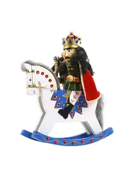 

36cm High Walnut Clip Wooden Horse Rocking Horse Puppet Soldier Wooden Crafts Ornaments Christmas Ornaments Home Decor