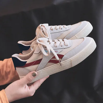 QWEDF Spring Autumn Women Canvas Shoes Lace Up Casual Shoes Comfortable Female Shoes Fashion Women's Sneakers LM-13 - Цвет: 3