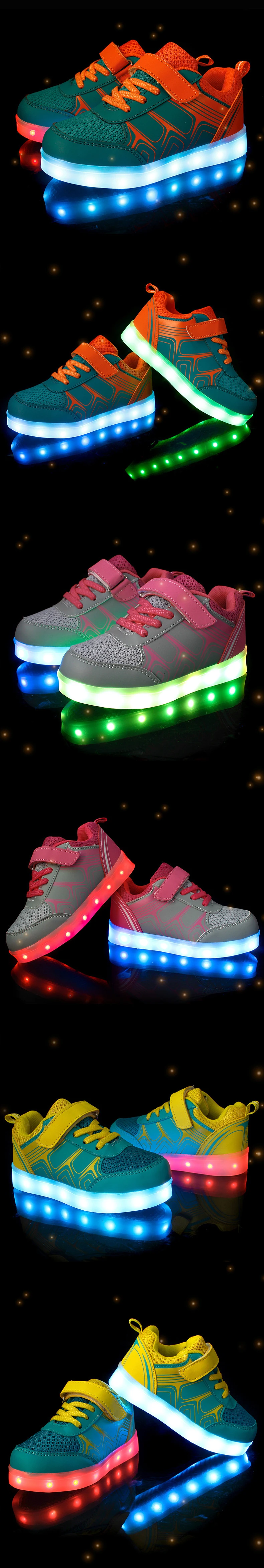 Size 25-37 Kids Luminous Shoes with Lighted sole Children Sneakers with LED Lights USB Charged Glowing Sneakers for Boys Girls